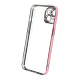 iPhone 14 Deksel Glitter Transparent Støtsikker Rosa
