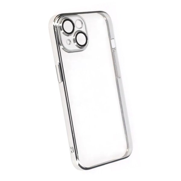 iPhone 14 Deksel Glitter Transparent Støtsikker Sølv