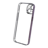 iPhone 15 Deksel Glitter Transparent Støtsikker Lilla