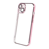 iPhone 15 Deksel Glitter Transparent Støtsikker Rosa