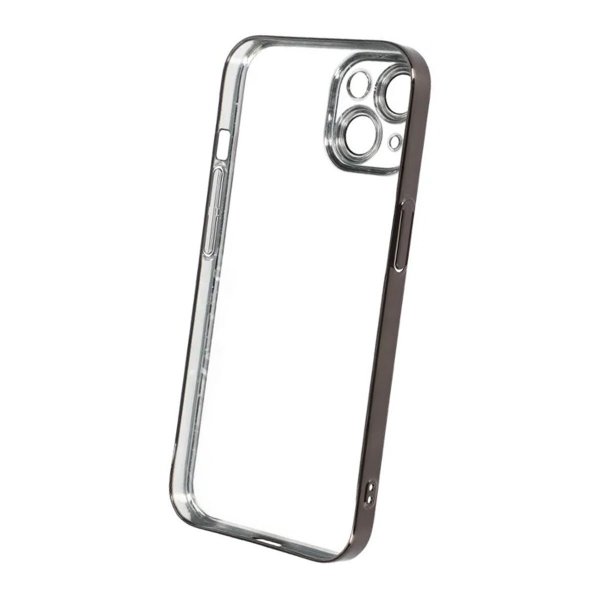 iPhone 15 Deksel Glitter Transparent Støtsikker Svart