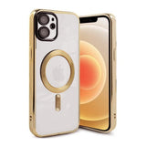 iPhone 11 Deksel Glitter Transparent MagSafe Gull