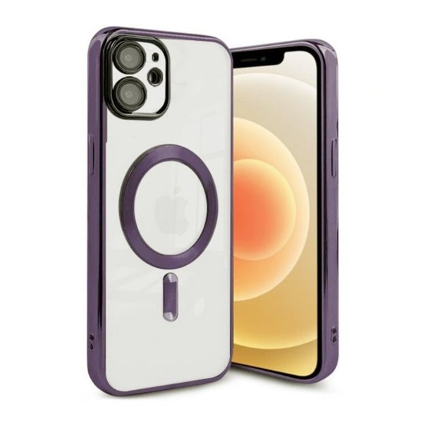 iPhone 11 Deksel Glitter Transparent MagSafe Lilla
