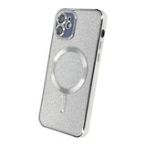 iPhone 11 Deksel Glitter Transparent MagSafe Sølv