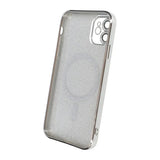 iPhone 11 Deksel Glitter Transparent MagSafe Sølv