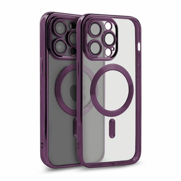 iPhone 12 Pro Max Deksel Glitter Transparent MagSafe Lilla