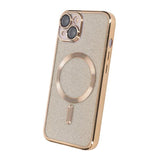 iPhone 13 Deksel Glitter Transparent MagSafe Gull