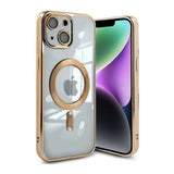 iPhone 13 Deksel Glitter Transparent MagSafe Gull