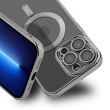 iPhone 13 Pro Max Deksel Glitter Transparent MagSafe Sølv