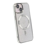 iPhone 13 Deksel Glitter Transparent MagSafe Sølv