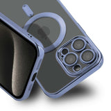 iPhone 14 Pro Max Deksel Glitter Transparent MagSafe Blå
