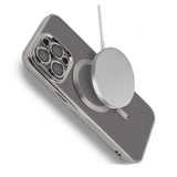 iPhone 15 Pro Max Deksel Glitter Transparent MagSafe Sølv
