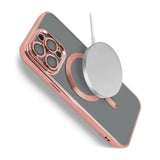iPhone 15 Pro Deksel Glitter Transparent MagSafe Rosa