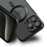 iPhone 15 Pro Deksel Glitter Transparent MagSafe Svart