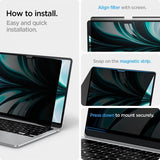 Spigen MacBook Air 13 M2/M3/M4 Skjermbeskytter Safe View