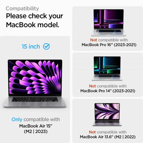 Spigen Macbook Air 15 M2 (A2941)/M3 (A3114) Skjermbeskytter GLAS.tR Slim