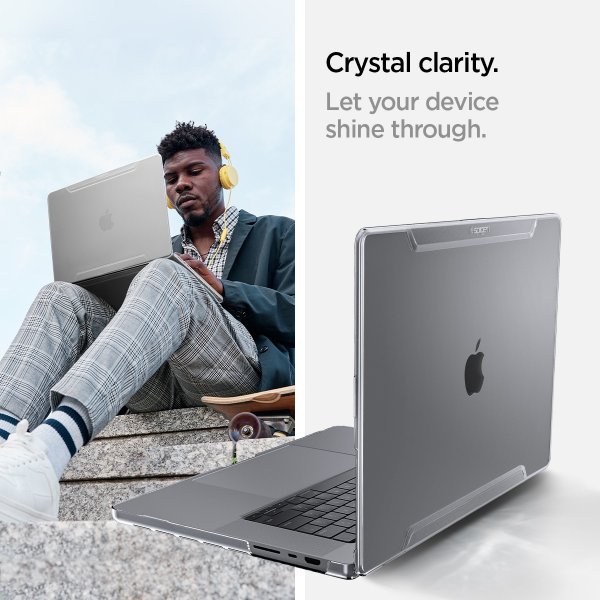 Spigen MacBook Pro 16 M1 (A2485)/M2 (A2780)/M3 (A2991) Deksel Thin Fit Crystal Clear