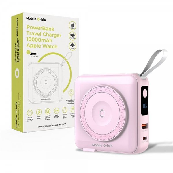 Mobile Origin Powerbank Travel Lightning/USB-C MagSafe/Watch Rosa