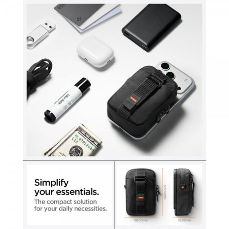 Spigen MagSafe Veske Portable Organizer Pouch Tintap Zip MagFit Svart