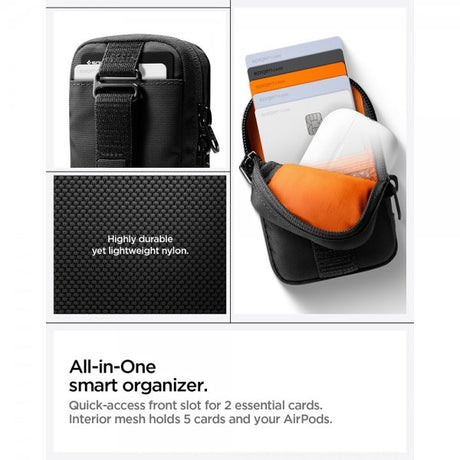Spigen MagSafe Veske Portable Organizer Pouch Tintap Zip MagFit Svart