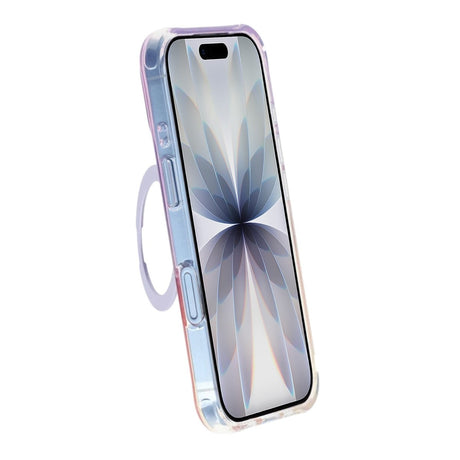 iPhone 17-deksel med marmorert MagSafe-stativ Lilla