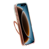 iPhone 17 Pro Max/iPhone 18 Pro Max Deksel Marmormønster MagSafe-stativ Oransje