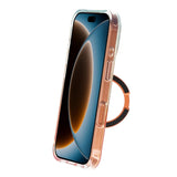 iPhone 17 Pro Max/iPhone 18 Pro Max Deksel Marmormønster MagSafe-stativ Oransje