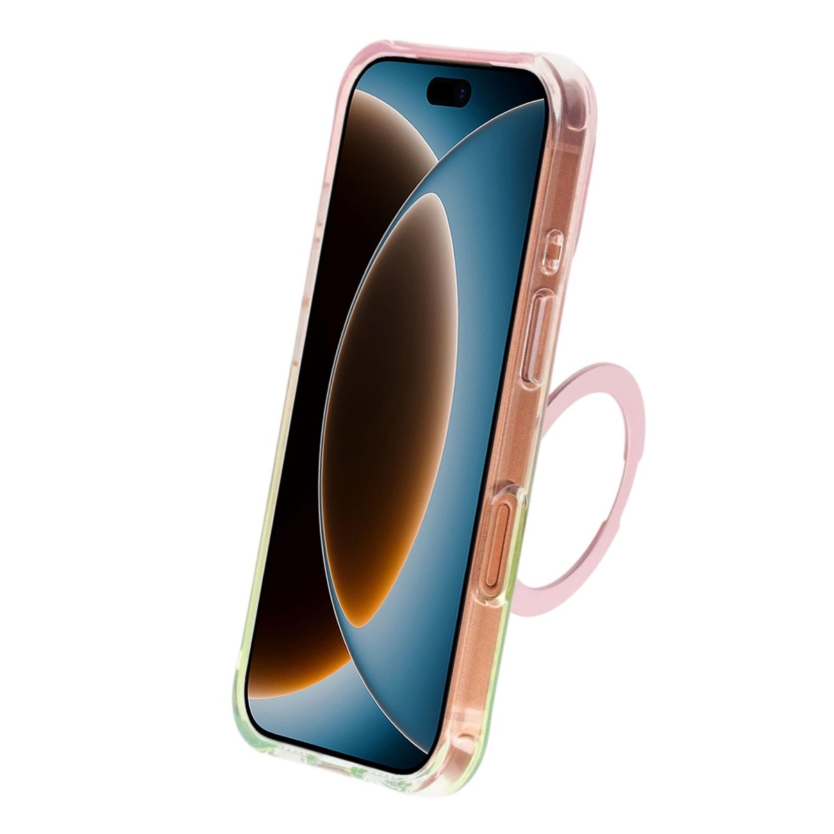 iPhone 17 Pro Max/iPhone 18 Pro Max Deksel Marmormønster MagSafe-stativ Rosa