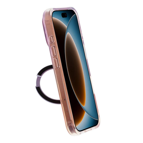 iPhone 17 Pro/iPhone 18 Pro Deksel Marmormønster MagSafe-stativ Lilla