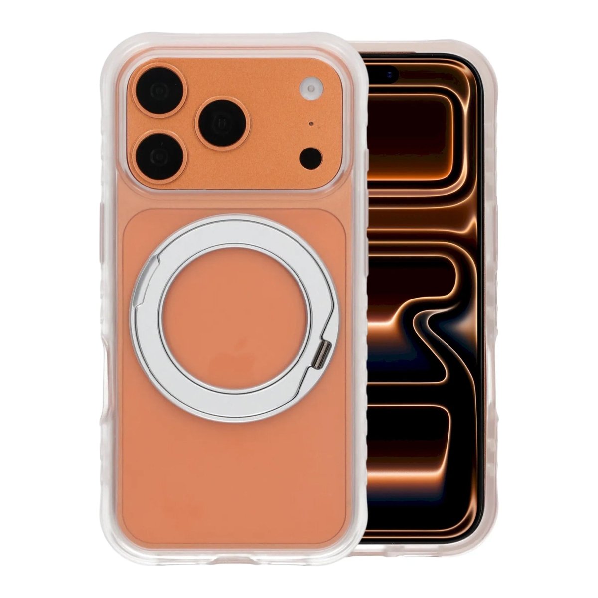 iPhone 17 Pro/iPhone 18 Pro Deksel med ringstativ MagSafe Hvit