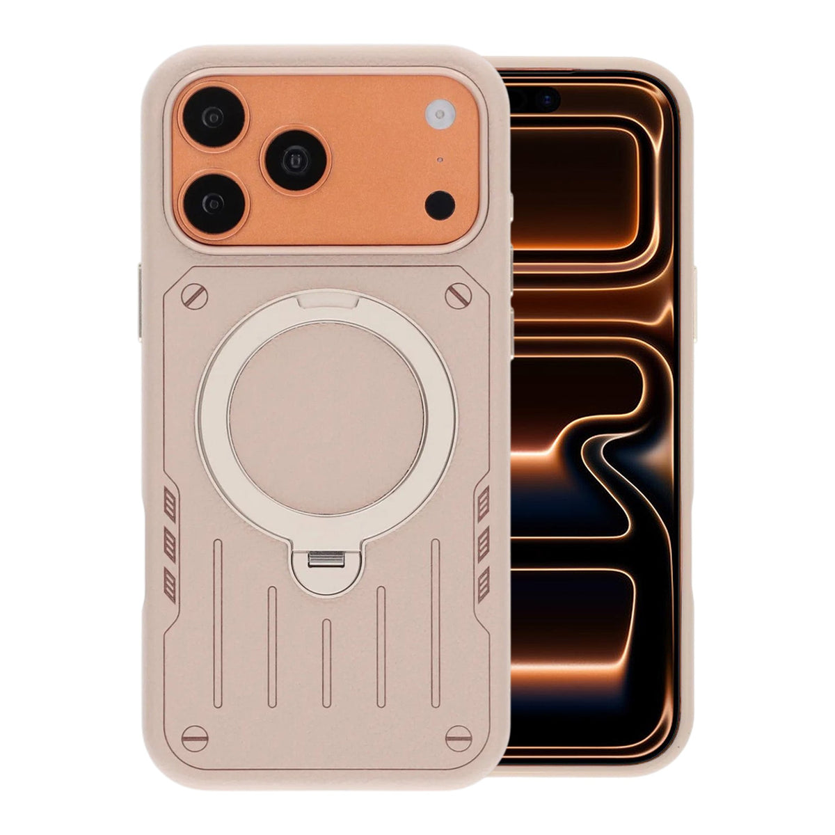 iPhone 17 Pro Max/iPhone 18 Pro Max Deksel i Mecha med MagSafe-stativ Hvit