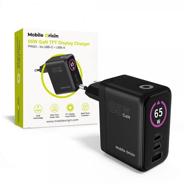 Mobile Origin Lader Display GaN 65W
