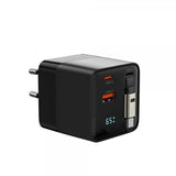 Mobile Origin Lader Display GaN 65W Innebygd USB-C Kabel