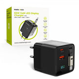 Mobile Origin Lader Display GaN 65W Innebygd USB-C Kabel
