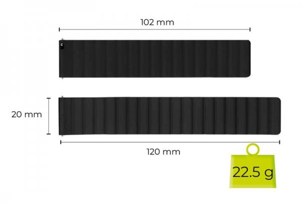 Mobile Origin Samsung Galaxy Watch 20mm Armbånd Easy Strap Svart