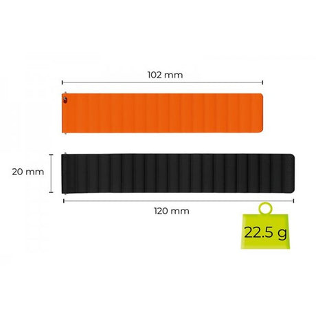 Mobile Origin Samsung Galaxy Watch 8/9 40/44mm/Classic 46mm Armbånd Easy Strap Magnetic Svart Oransje
