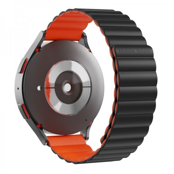 Mobile Origin Samsung Galaxy Watch 20mm Armbånd Easy Strap Svart Oransje