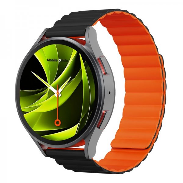 Mobile Origin Samsung Galaxy Watch 20mm Armbånd Easy Strap Svart Oransje