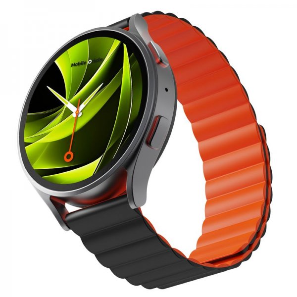 Mobile Origin Samsung Galaxy Watch 20mm Armbånd Easy Strap Svart Oransje