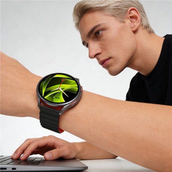Mobile Origin Samsung Galaxy Watch 20mm Armbånd Easy Strap Svart Oransje