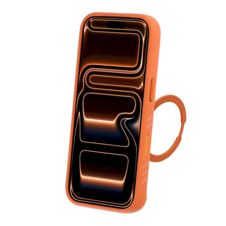 iPhone 17 Pro Max/iPhone 18 Pro Max Deksel med MagSafe-stativ og strass Oransje