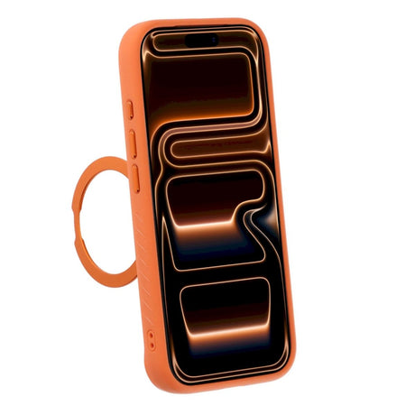 iPhone 17 Pro/iPhone 18 Pro Deksel med MagSafe-stativ og strass Oransje