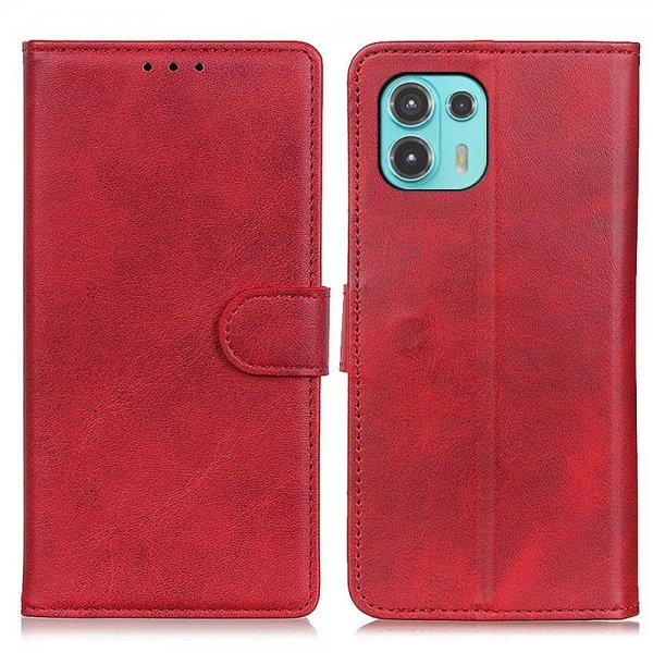 Motorola Edge 20 Lite Etui Skinntekstur Rød