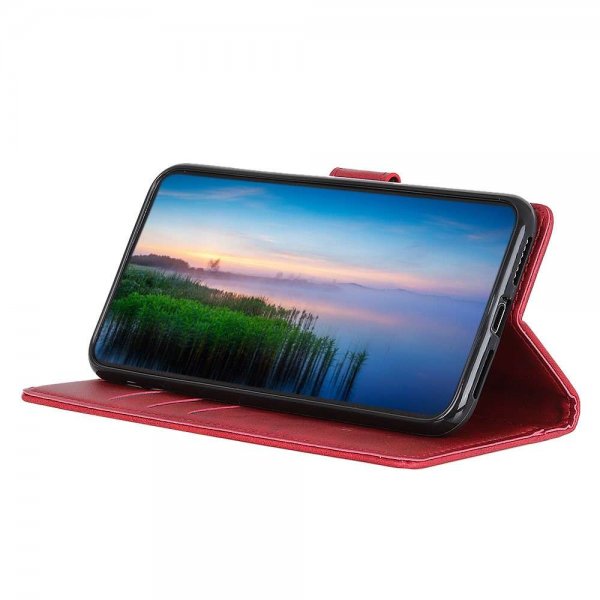 Motorola Edge 20 Lite Etui Skinntekstur Rød