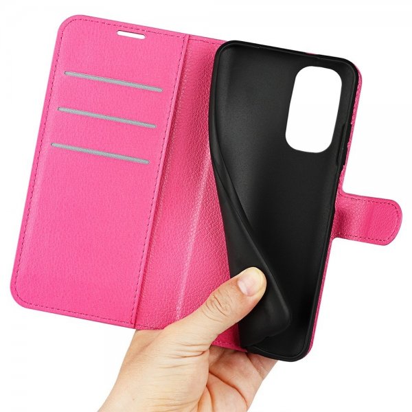 Motorola Edge 30 Etui Litchi Magenta
