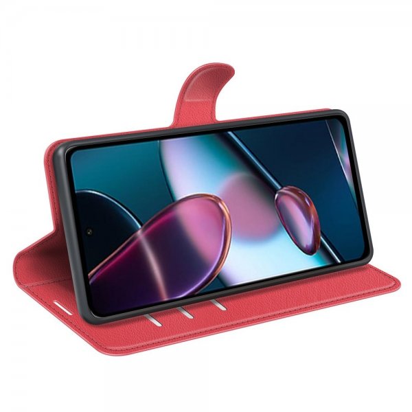 Motorola Edge 30 Etui Litchi Rød