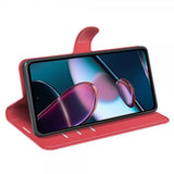 Motorola Edge 30 Etui Litchi Rød