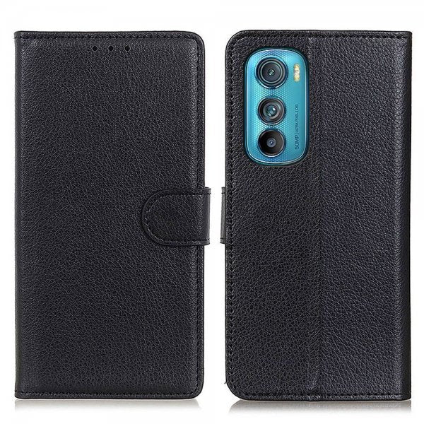 Motorola Edge 30 Etui Litchi Svart