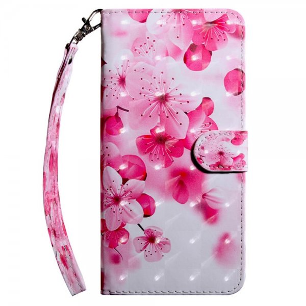 Motorola Moto e22i Etui Motiv Røda Blomster