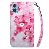 Motorola Moto e22i Etui Motiv Røda Blomster